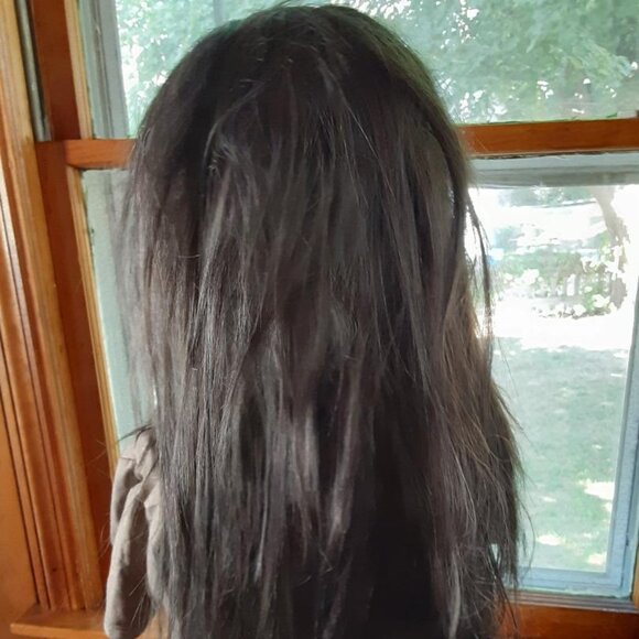 Gothic bat emo wig  Gray and brown mix. 22\'\' Lace front.